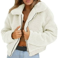 Ženski topli kaput od umjetne vune jakna s patentnim zatvaračem zimska Parka gornja odjeća