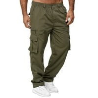 Muške ravne hlače od srednjeg struka s širokim bočnim džepovima