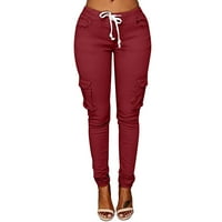 Ženske hlače Plus size, rasprodaja, modne ženske hlače Plus size, Ležerne jednobojne hlače s elastičnim pojasom