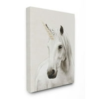 Portret jednoroga bijela fantazijska slika sa životinjskim platnenim zidnim umjetninama iz