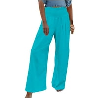 Ženske hlače modno žene Ljeto povremene labave elastične hlače s visokim strukom hlače pune duljine labave hlače