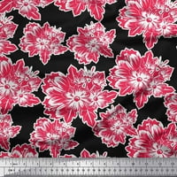Soimoi crni pamučni voile tkanina lišće i cvjetna tkanina za print u dvorištu široko