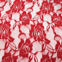 Najlonska čipkasta Tkanina od najlonskih čipki s uzorkom ruže - crvena