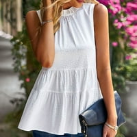 Ljetna Ženska majica s okruglim vratom bez rukava za djevojčice, modni elegantni tiskani vrhovi, prugaste košulje