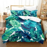 Kompleti pokrivača za poplune s botaničkom tematikom sa zelenim lišćem, kompleti posteljine s pokrivačem za poplun