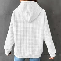 Ženske casual kapuljače prodaja zazor dugih rukava lagana dukvica s kapuljačom labav pulover vrhovi zazor bijeli