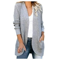 Ženski zimski kaputi Rasprodaja Ženski kardigan džemper dugih rukava džepni kaput u sivoj boji