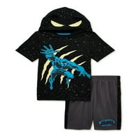 Gornji dio s kapuljačom i kratki kostim za dječake Black Panther 2 komada veličine 4-10