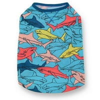 Živahna majica s morskim morskim psima, plava, xs