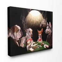 Stupell Home Decor Dog Poker Smiješno slikanje kućnih ljubimaca platno zidna umjetnost Lucia Heffernan