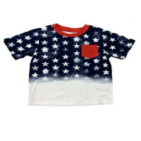 Način proslave domoljubne majice s crvenim, bijelim i plavim zvijezdama za dječake