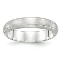 Bijeli sterling srebrni prsten bend vjenčanje satenskog završetka