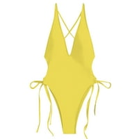 Ženski kupaći kostim s izrezom u obliku slova B i bočnim vezicama, kupaći kostim s visokim izrezom, Kupaći Kostimi