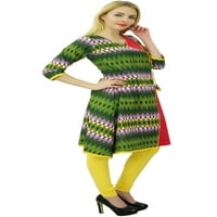 Ženski etnički top od pamuka s apstraktnim uzorkom, dizajnerska haljina od tunike