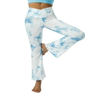 Loalirando žene crossover visoki struk joga flare hlače rastezanje trbuha za kontrolu sportskog treninga