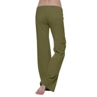 OTVOK Plus Veličina zazor žena vježbaju gamaše istezanje gumba za struk džep joge teretane hlače