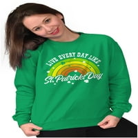 St Patricks Day Slatka i sretna žena Crewneck Twimshirt Brisco Brands S