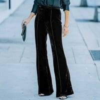 Ženske hlače u crnoj boji, Ležerne ljetne Casual Capri hlače, laneni rastezljivi Kapri širokog kroja, pamučne