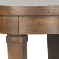 Okrugli klasični završni stol od jednog masivnog drveta, smeđi