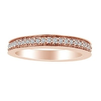 Zaručnički prsten od 0K okruglog bijelog prirodnog dijamanta od punog ružičastog zlata 18K veličina prstena-9