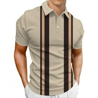 Tking modne muške košulje košulje košulja za golf retro boja kontrast vanjske ulice kratki rukavi gumb za tiskanje