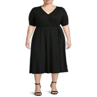Terra & Sky Women's Plus size V-izreza za omot haljina