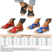 O / ženske ljetne sandale na klin s otvorenim nožnim prstima, sandale espadrile u etničkom stilu, ženske rastezljive