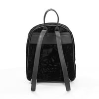 Mini ruksak od crnog zgužvanog baršuna