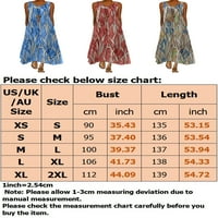 LUMONO Žene duga haljina bez rukava maxi haljine cvjetni print ljetna plaža Sundress dame Boem Kaftan Crew Neck