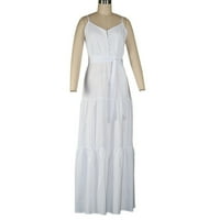 Miayilima Mini haljine za žene modne žene Ljeto Boho Sling bez rukava Strappy s V-izrezom zavoja za plaža