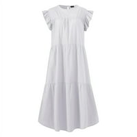 Qwertyu haljine za žene klub linijski protočni naborani sunčanice plus veličina zakuhana zakrivljena ključanica