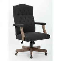 Izvršna stolica od platna komercijalne kvalitete s plutajućim drvenim okvirom-Crna