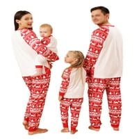 Ležerna noćna odjeća za mamu, tatu i bebu s okruglim vratom, vrhovi i hlače, odgovarajuće obiteljske pidžame s