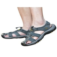 & Muške ljetne sandale od prave kože zatvorenih nožnih prstiju, vanjske cipele za planinarenje na plaži