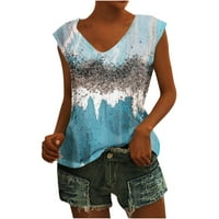 Ženske ljetne majice kratkih rukava s kratkim rukavima, ljetne majice s mramornim printom, Ležerne široke majice