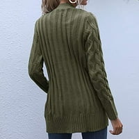 Ženski pleteni kardigani, preveliki preveliki džemperi s otvorenim prednjim dijelom, džepni Kaputi