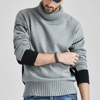 Džemperi za muškarce, zimski ležerni pleteni džemper s dugim rukavima, gornja bluza, Crni;
