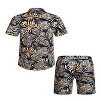 Muška odjeća za slobodno vrijeme na kopčanje, ljetna Trenirka, trenirka za trčanje, havajski kratki set odjeće