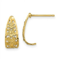 Naušnice u obliku cvijeta od žutog zlata s dijamantima izrezanim u dijamantima od karata
