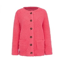 Zimski kaput za žene ležerni džemper Otvoreni prednji plus plus plišani gumbi gumba za džemper odjeća mekani kardigan