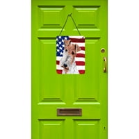 99628 $ žičani terijer s otiskom američke zastave obješen na zid ili vrata, 12.16, Višebojni