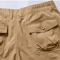 Zimske muške teretne kratke hlače, jednobojne sportske ošišane hlače s džepom s preklopom, široke kratke hlače