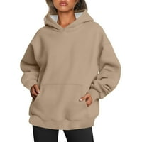 Grafičke kapuljače za žene solidne boje zima modna modna kapuljača pulover trendi casual kapuljača s dugim rukavima