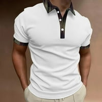 Ketyyh-chn muške polo majice muške majice udobna košulja s kratkim rukavima radne vrhove bijele, m