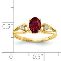 7-struki dijamantni prsten od rubina i dijamanta, izrađen u laboratoriju, izrađen u laboratoriju