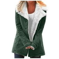 Ženski zimski kaputi Čvrsta boja jakni od antilopske jakne nejasne rupe za ručak Ovratnik za ručak, gumb za odjeću