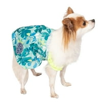 Haljina za pse za pse od poliestera s cvjetnim volanima, Plava,