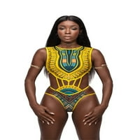 Seksi žene etnički cvjetni kupaći kostim visoki struk bikini set afrički kupaći kostim za plažnu odjeću