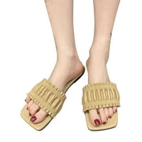 Daznico papuče za ženske cipele ljeto naplaćene ravne sandale za prozračnu plažu žuta 8,5