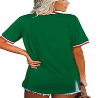 Eleluny Womens v Neck majica kratkih rukava Tops Summer Casual Sports Bluza Carmine 2xl